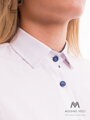 Biela dámska košeľa s bodkovaným lemom Slim-Fit VS-DK1610