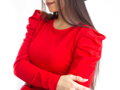Dámske obtiahnuté VSB šaty s nariasenými ramenami red