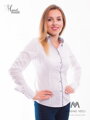 Biela dámska košeľa s čiernym lemom Slim-Fit VS-DK1608