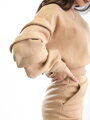Štýlová mikina ELIZABETH s nariasenými rukávmi béžová