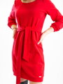 Dámske šaty VSB s opaskom v červenej farbe